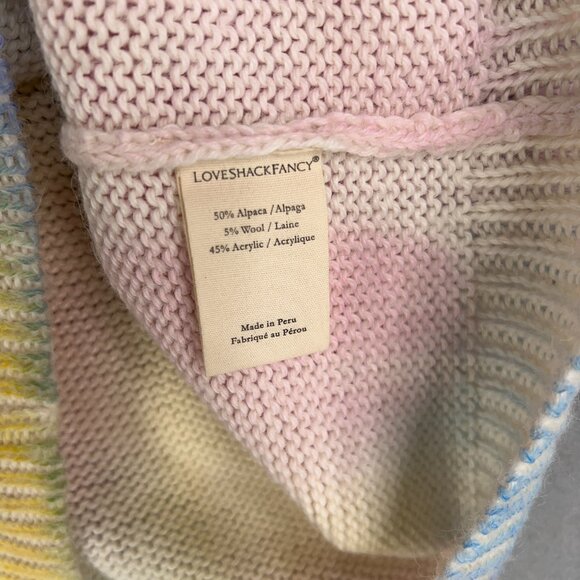 Love Shack Fancy Sweater Womens XS Pastel Rainbow Rosie Pullover Alpaca Wool - Picture 13 of 15